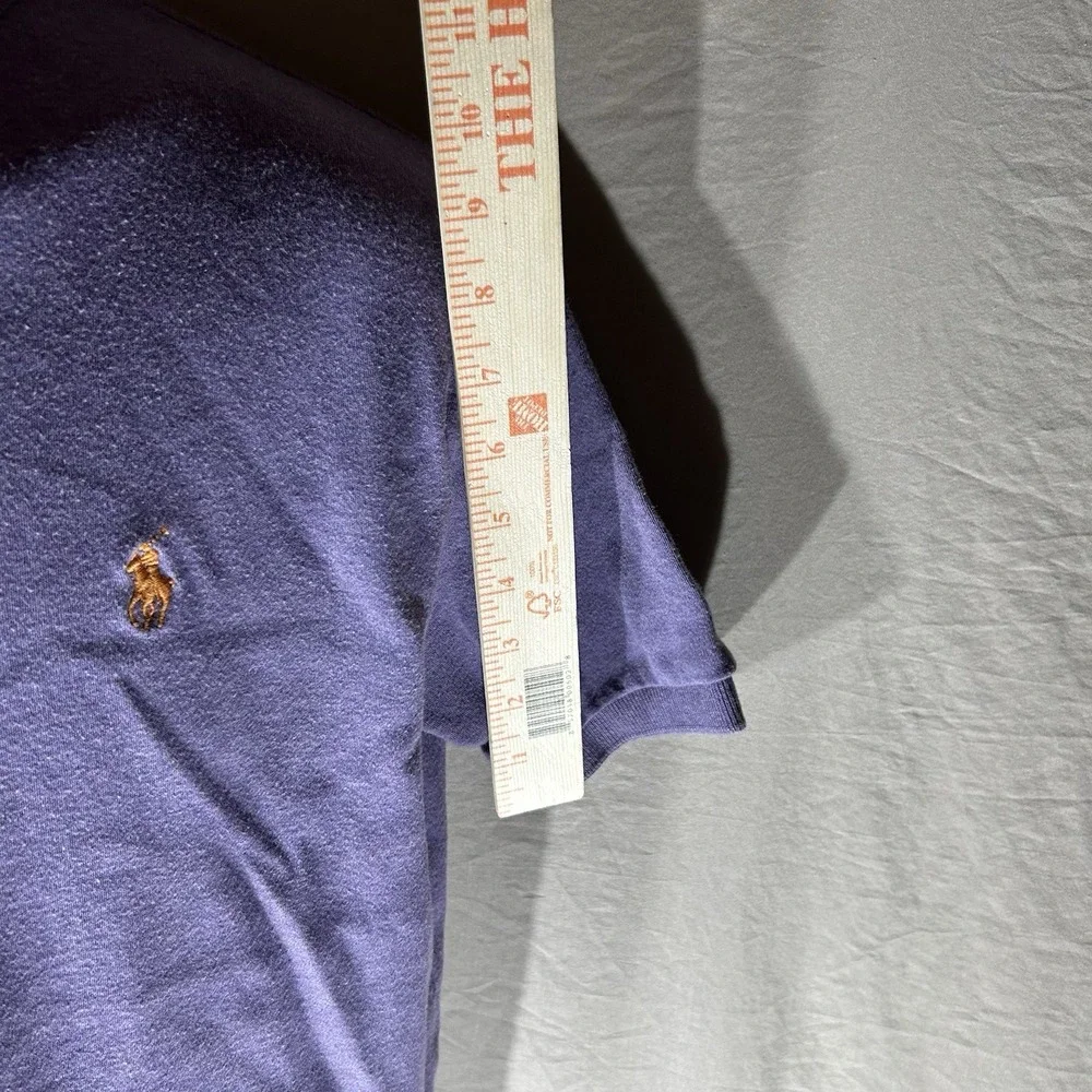 Polo Ralph Lauren Mens Small Purple Heather Polo Shirt Orange Pony 100% Cotton